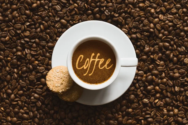 Stillleben - Kaffee mit Text Kaffee — Stockfoto
