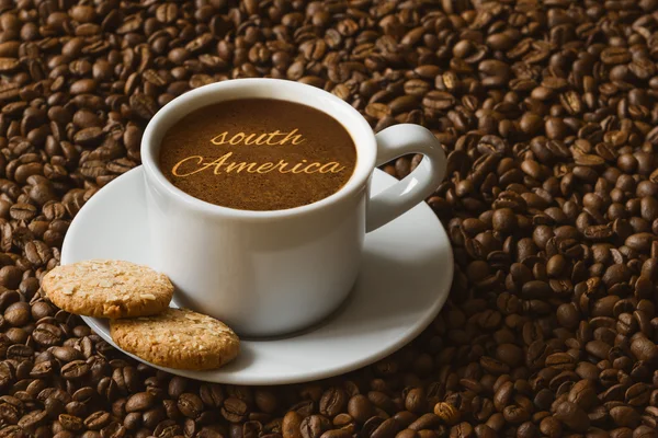 Stillleben - Kaffee mit Text Südkorea — Stockfoto