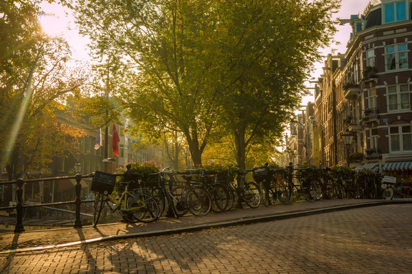 Fahrräder in amsterdam in holland — Stockfoto