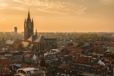 Delft gün batımı görünümü