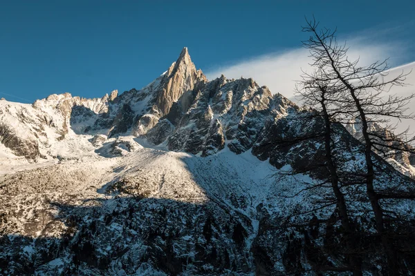 Bonita vista de la montaña de Chamonix en los Alpes franceses — Foto de Stock