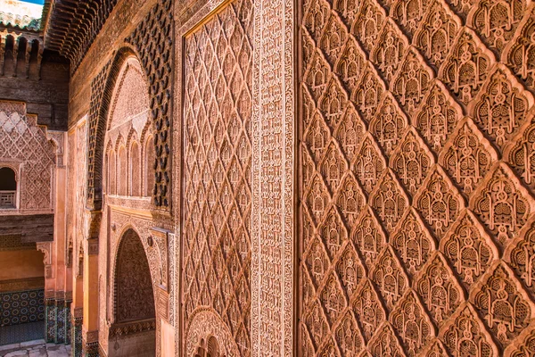 Muur van Marrakech Madrassa — Stockfoto