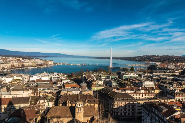 Θέα στην πόλη Γενεύη Ελβετία — Φωτογραφία Αρχείου