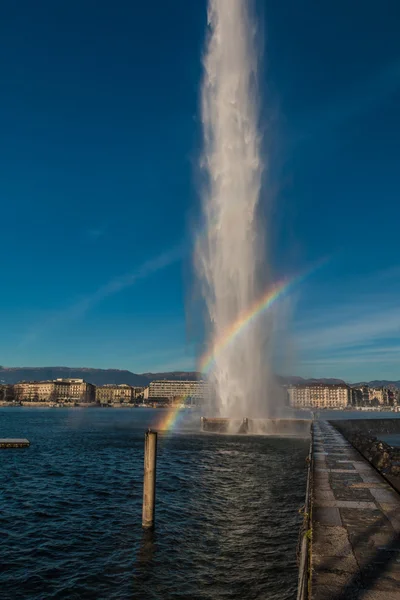 Приємний вид на Женевський фонтан — стокове фото