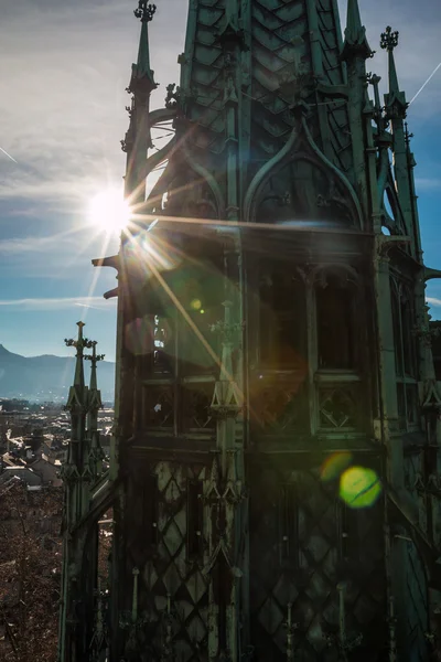 Zonsondergang in Genève mooi uitzicht Rechtenvrije Stockafbeeldingen