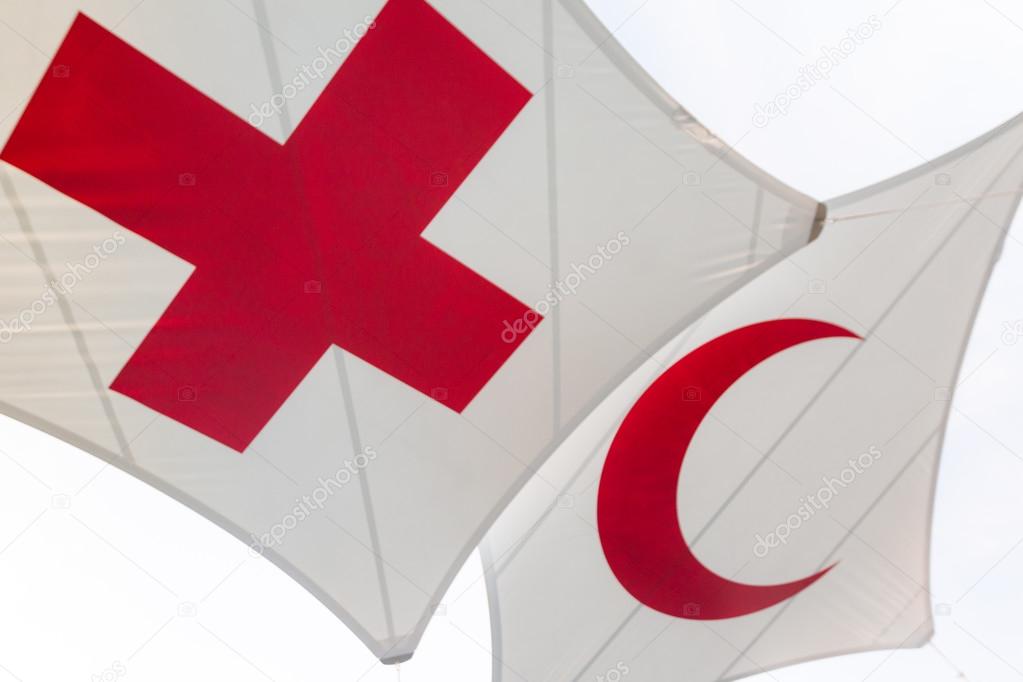 Red cross and Red Crescent flag