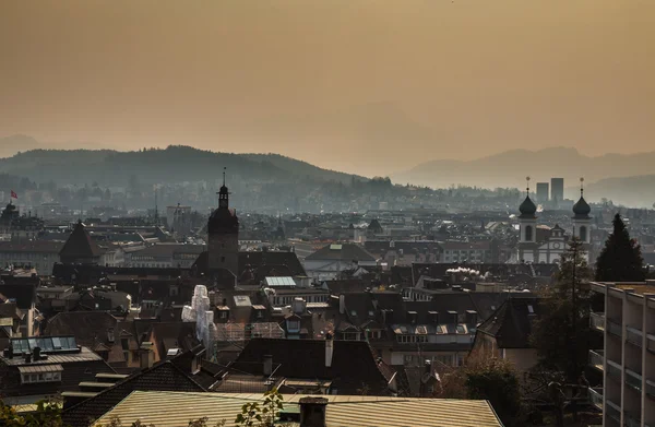 Coucher de soleil sur Lucerne — Photo