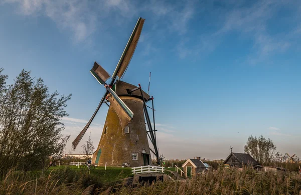 Kinderdeich windmühlen holland bei rotterdam — Stockfoto