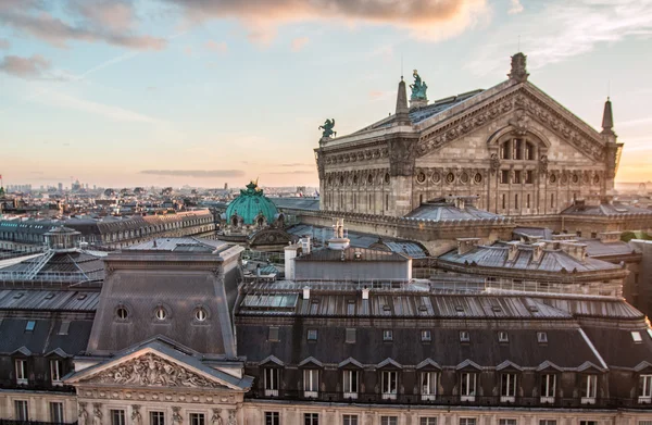 Solnedgången över Paris Frankrike — Stockfoto