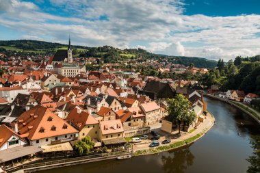 Cesky Krumlov 'un panoramik görünümü