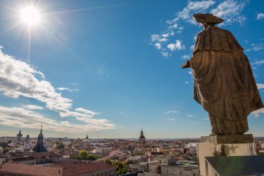 Madrid şehir panoramik manzaralı İspanya