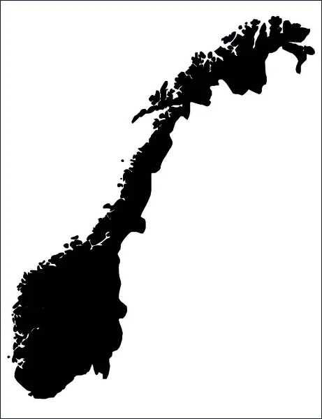 Schwarze Norwegen-Karte — Stockvektor