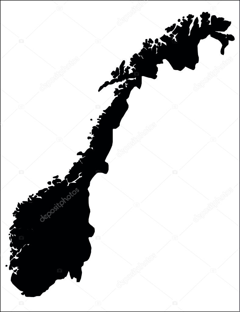 Black norway map