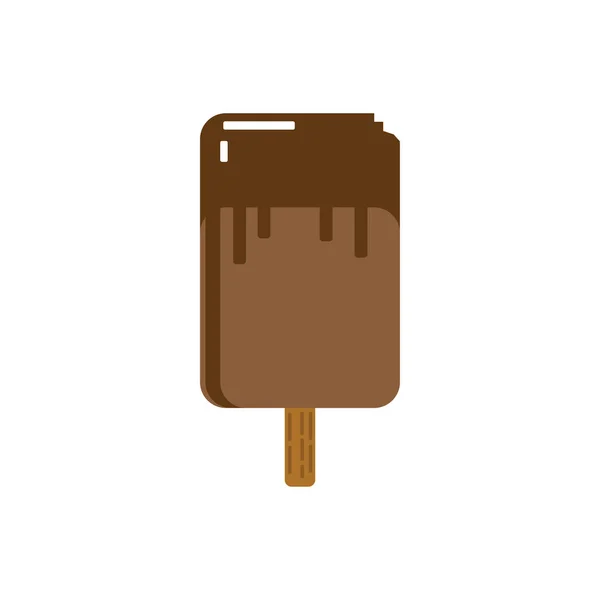 チョコレートウェーハアイスクリームのイラストベクトルグラフィック 子供の本のためのアイスクリーム製品のロゴやステッカーのための良い — ストックベクタ