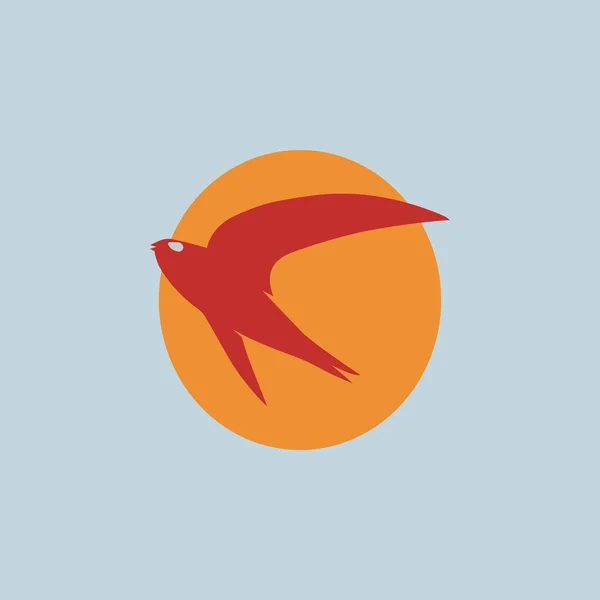 Ilustracja Grafika Wektorowa Logo Ptasiej Ekspresji Niebieskie Tło Nadaje Się — Wektor stockowy