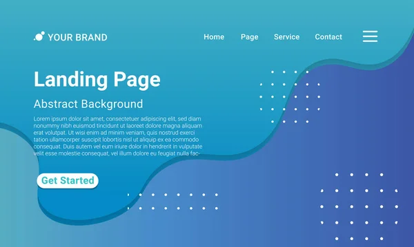 Landing Page Website Template Vector Abstraktes Farbenfrohes Gefälle Design Für — Stockvektor