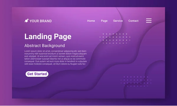 Landing Page Website Template Vektor Absztrakt Színes Gradiens Weboldal Mobil — Stock Vector