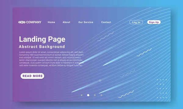 Abstract Landing Page Website Template Abstrakter Lila Farbverlauf Geometrischer Hintergrund — Stockvektor