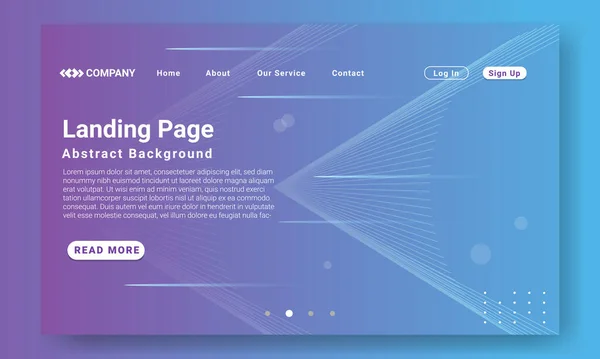 Minimal Landing Page Modello Sito Web Sfondo Geometrico Sfumato Blu Grafiche Vettoriali