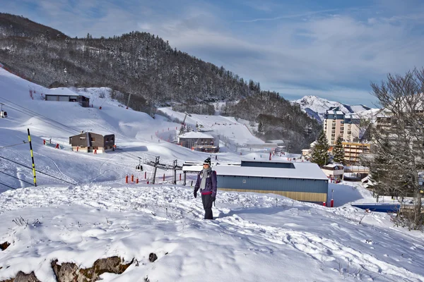 Bela natureza de inverno em torno da aldeia de Gourette em Pireno Francês — Fotografia de Stock