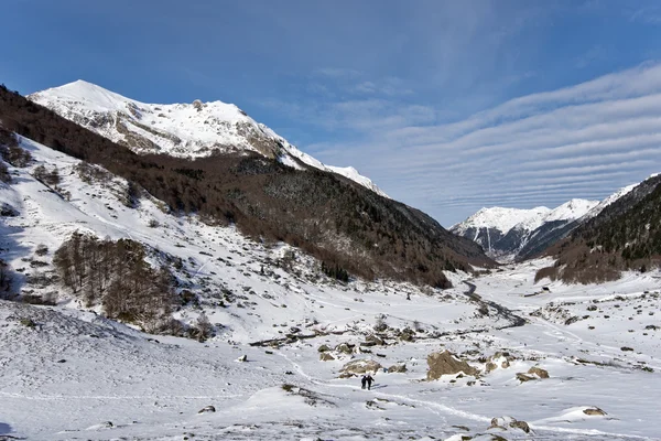 Winterbild von Tal Ossau in den französischen Pyrenäen — Stockfoto