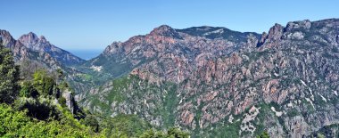 Spelunca Kanyon ve Porto Vadisi Korsika Adası Panoraması 