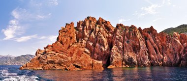 Panoramik Calanques de PIANA dikey kayaçların 
