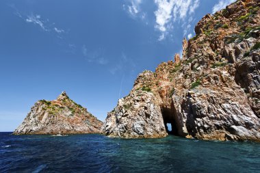 Calanques de Piana roks Corsica'deki / daki