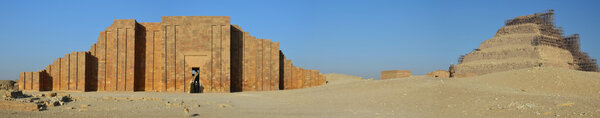 Pyramid of Djoser and Temple Wall in Saqqara 