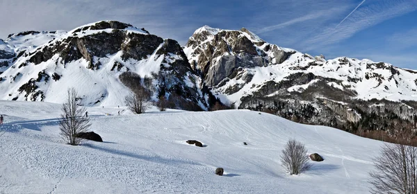 Zimní Panorama Pyreneje Somport cross-country ski Resort — Stock fotografie