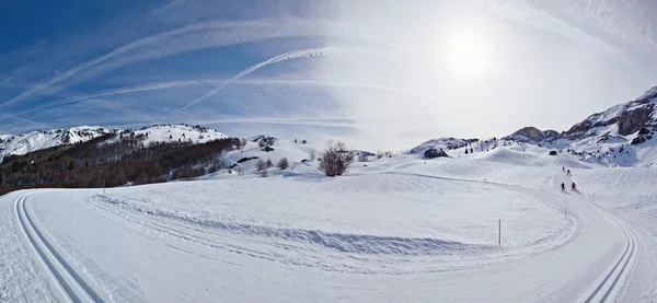 Zimní Panorama Pyreneje Somport cross-country ski Resort — Stock fotografie