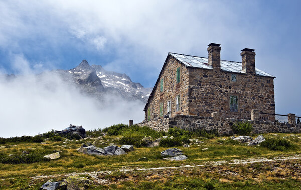 Mountain refuge in Neouvielle Massif of French Pyrenees