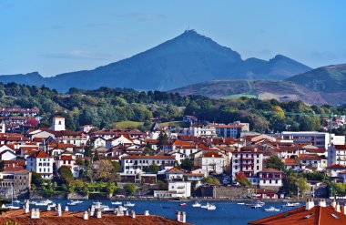 Cityscape of French border town Hendaye clipart