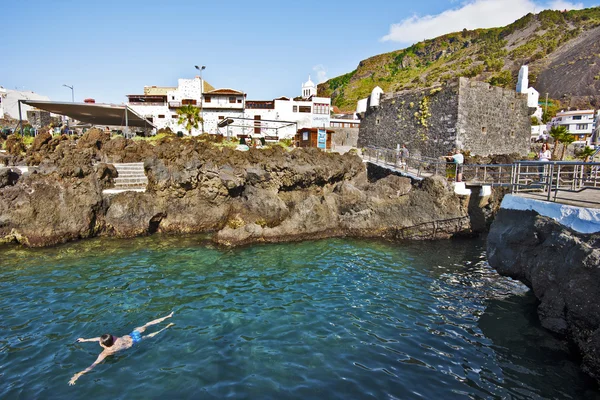 Garachico village and Natural pools in Tenerife Island — Stock Photo, Image