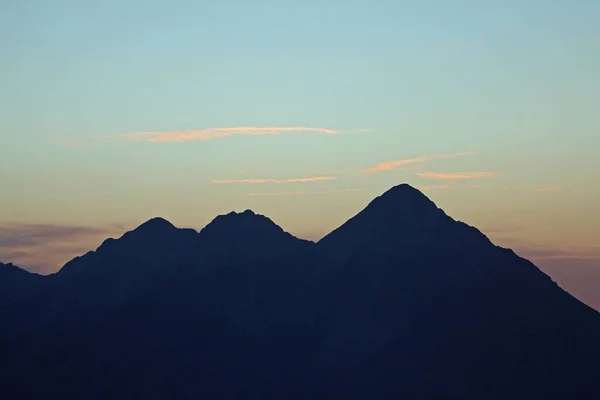 Mountain Silhouette Warscheneck Area Death Mountain Range Austria — Stock Photo, Image