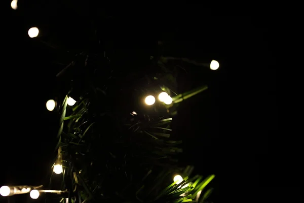 Lampen op een kerstboom — Stockfoto