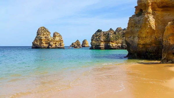 Praia Camilo Portugalskim Algarve — Zdjęcie stockowe