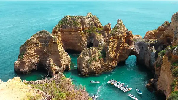 Ponta Piedade Portuguese Algarve — стокове фото