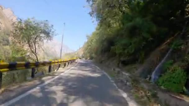 Порожній Довгий Гірський Сільський Шлях Автостради Сполучає Автостраду Уттаркаші Ґанґотрі — стокове відео