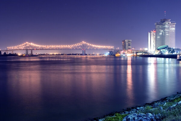 Mississippi River at night