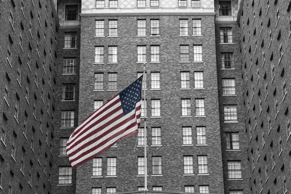 Amerikan bayrağı ile kentsel inşaat