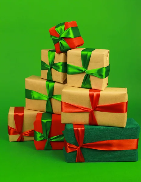 Christmas Tree Different Boxes — Stock Photo, Image