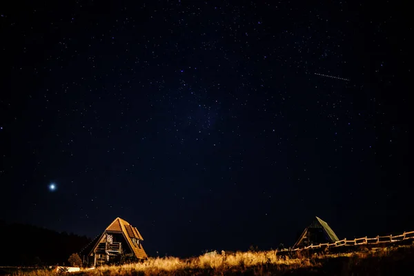 Night sky with stars on Tara mountain
