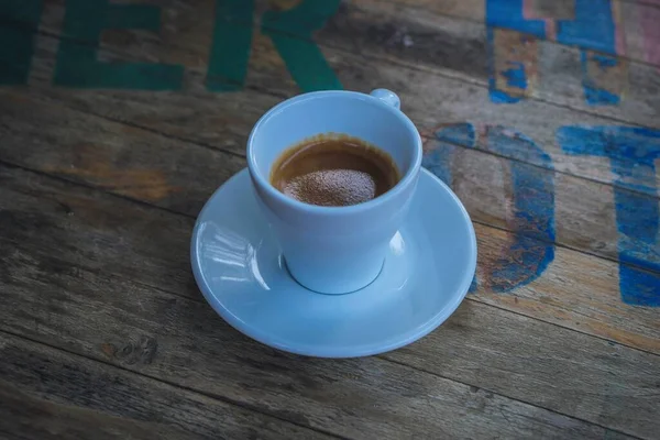 Eszpresszó Kávé Egy Táblán — Stock Fotó