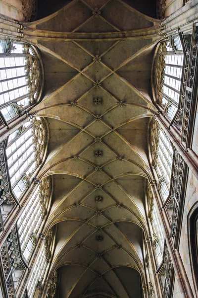 Bellissimo Soffitto Nel Vecchio Castello Praga — Foto Stock