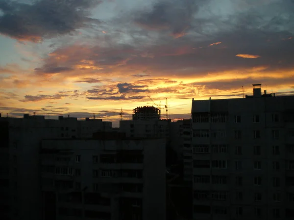 Por Sol Sobre Cidade — Fotografia de Stock