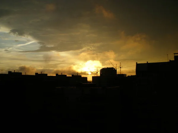 Západ Slunce Nad Městem — Stock fotografie