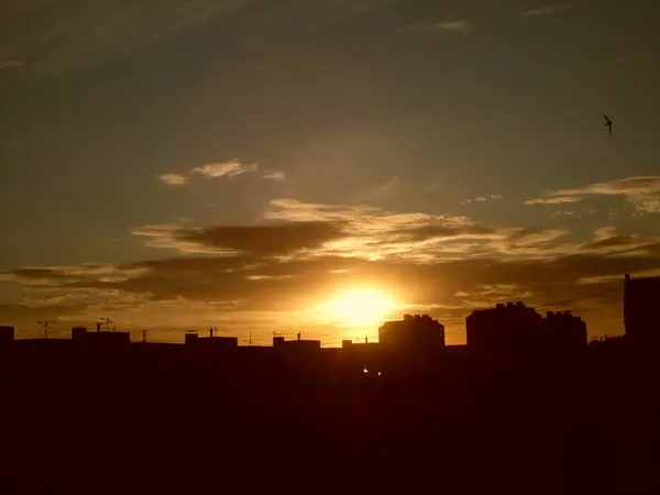 Sonnenuntergang Über Der Stadt — Stockfoto