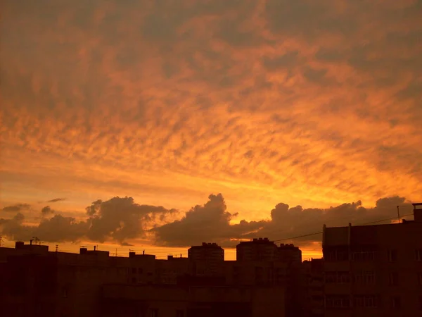 Por Sol Sobre Cidade — Fotografia de Stock