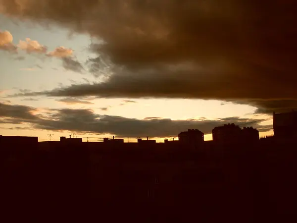 Coucher Soleil Sur Ville — Photo